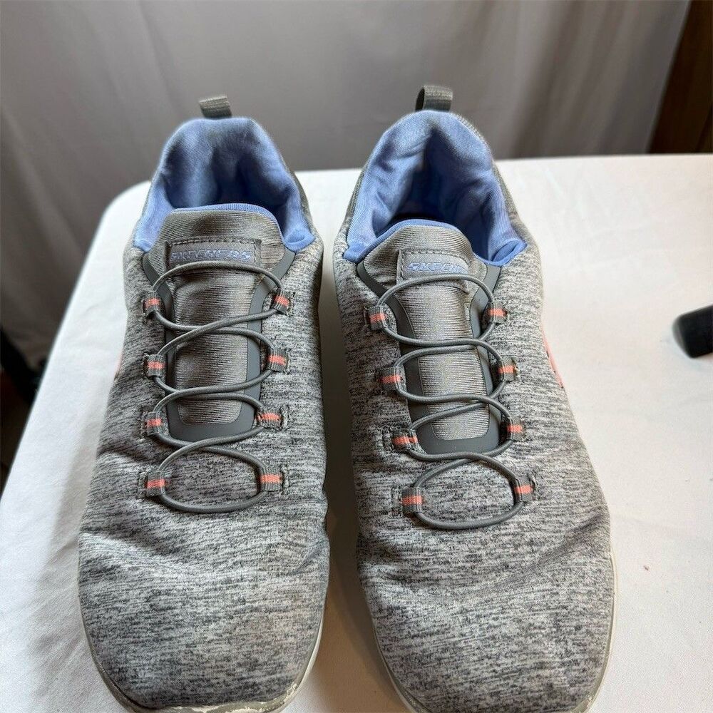 Skechers Summits Slip-On Athletic Sneakers Womens Gray Heather Memory Foam